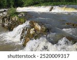 Suenga, Novosibirsk Oblast, A small local waterfall in the Maslyaninsky district among the rocky banks of the river.