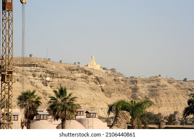 Suez Canal, Egypt 08 18 2018 Border Wall On A Cliff Top