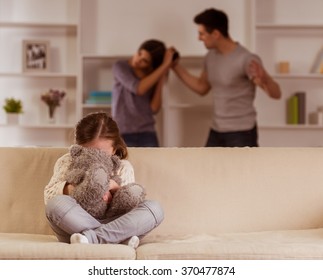 Ã�Â¡hild suffering from quarrels between parents in the family at home - Shutterstock ID 370477874