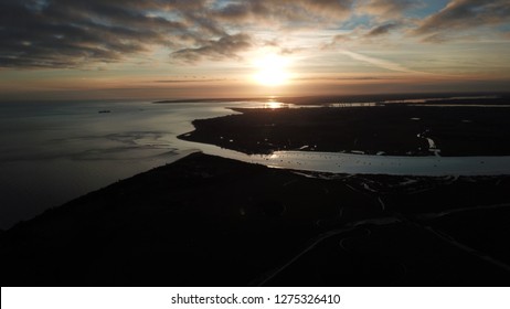 Suffolk Coast Drone Sunset