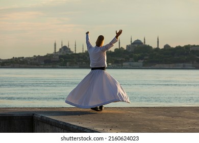 Sufi Whirling Silhouette and Istanbul Icons Uskudar Istanbul Turkey