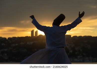 Sufi Whirling Silhouette and Istanbul Icons Uskudar Istanbul Turkey