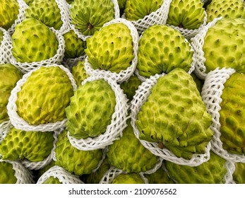 Sugar Apple Fruit Or Annona Squamosa, Product Of Taiwan, Piles In Fruit Market, Tropical Fruit