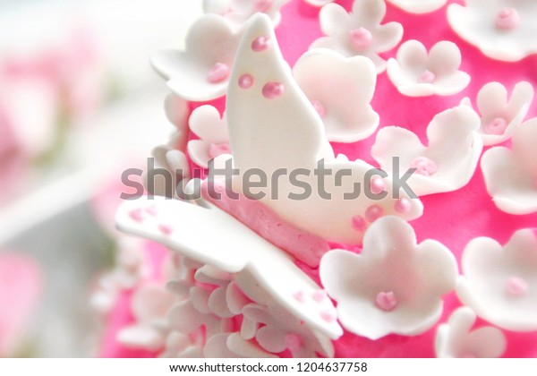 Sugar Butterfly Cake Decoration Stock Photo Edit Now 1204637758