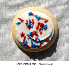 Sugar Cookie With Red, White And Blue Sprinkles