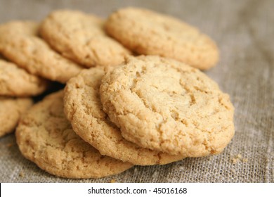 Sugar Cookies On A Cloth Background