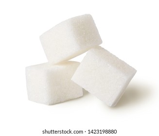 Sugar Cubes Isolated On White Background.