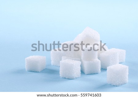 sugar cubes on an isolated background