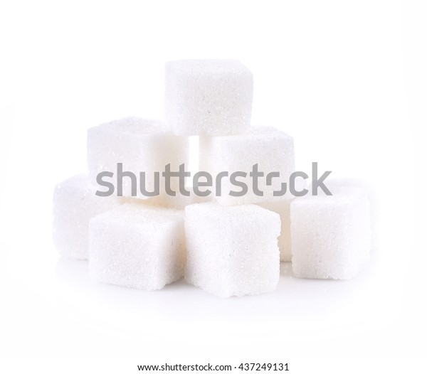 Sugar Cubes On White Background Stock Photo 437249131 | Shutterstock