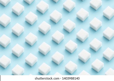 Sugar cubes pattern on light blue background. Abstract, minimal style. Pastel color. - Powered by Shutterstock