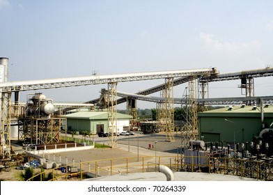 Sugar Factory From Outside Conveyor Belt