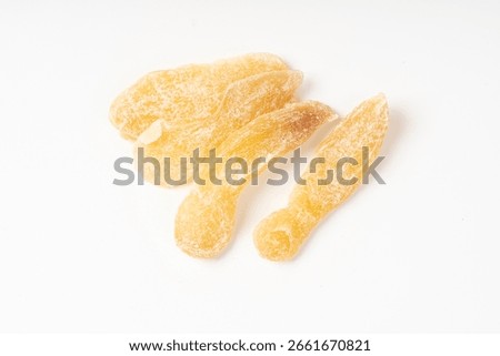 Sugar ginger slice white background image