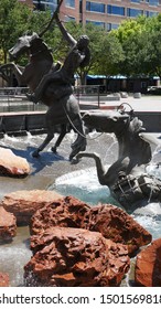 Sugar Land, Texas, USA - August 16, 2019: Sugar Land Father Of Texas Statue