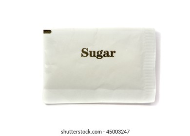 Sugar Pack With Text Over White Background