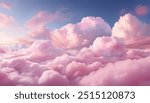 Sugar Pink Clouds in a Fantasy Sky A Soft and Dreamy Pastel Backdro