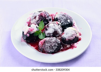 Sugar Plums On White Plate, Close Up View
