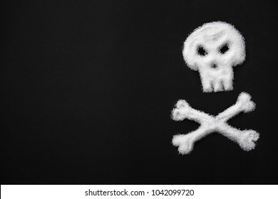 Sugar Poison. White Sugar In Form Of Skull And Crossbones.