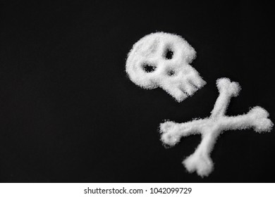 Sugar Poison. White Sugar In Form Of Skull And Crossbones.