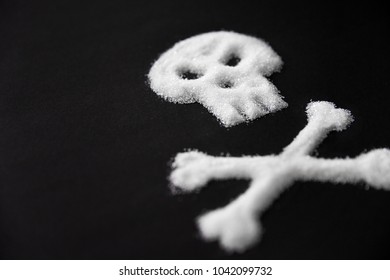 Sugar Poison. White Sugar In Form Of Skull And Crossbones.