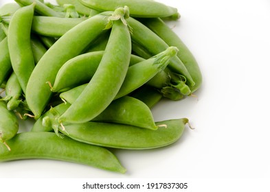 Sugar Snap Pea On White Background. 