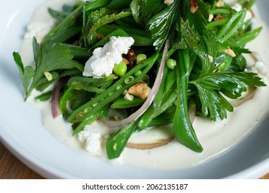 Sugar Snap Pea Salad With Cheese