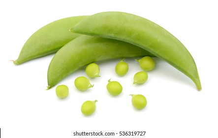 Sugar Snap Peas Isolated White Background