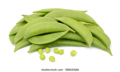 Sugar Snap Peas Isolated White Background