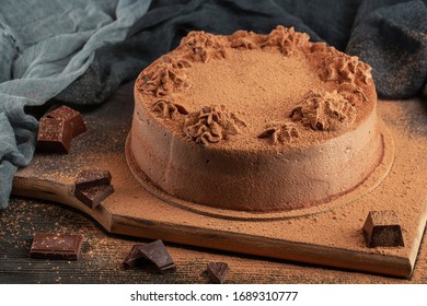 Sugar-free chocolate cake with bitter chocolate and chocolate powder - Shutterstock ID 1689310777