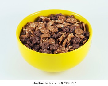 Sugary Cereal In A Yellow Bowl