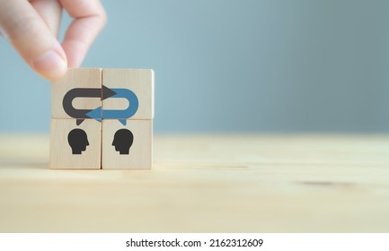 Suggestion and feedback sharing for improvement. Listen to team feedback to improve work efficiency. Team communication skill, engagement, idea sharing, open mind, customer feedback and consulting. - Shutterstock ID 2162312609