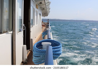 Léman, Suisse - August 15th 2021 : Back Of The Boat Named Lausanne