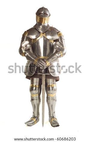 Suit of Armour photographed on white (front view)