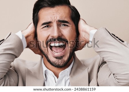 suit man adult boss sad screaming angry crazy business work businessman