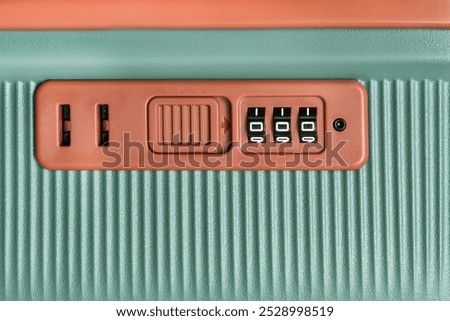 Suitcase security combination lock closeup