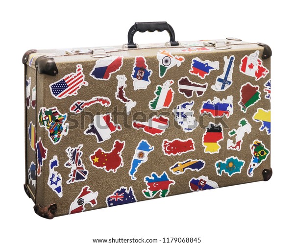 luggage stickers from around the world