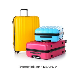 Suitcases on white background - Shutterstock ID 1367091764