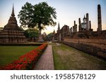 Sukhothai Historical Park on evening in Sukhothai province, Thailand (Publie Domain.)