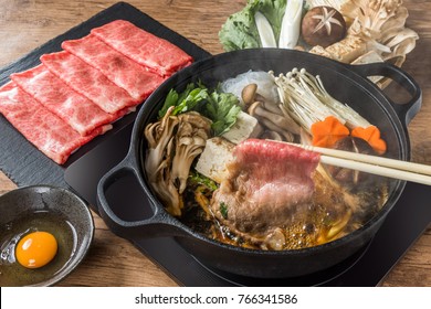 Sukiyaki in the marbled Japanese beef