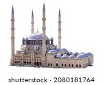 suleymaniye mosque isolated background. istanbul mosque white background