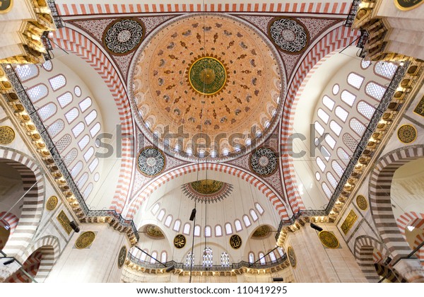Suleymaniye Mosque Ottoman Imperial Mosque Interior Stock