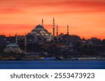 Suleymaniye Mosque at the sunset in Istanbul, Turkey