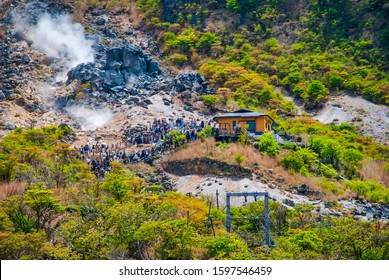 Sulfur Mine At Mt.Owakudani, Hakone, Japan.