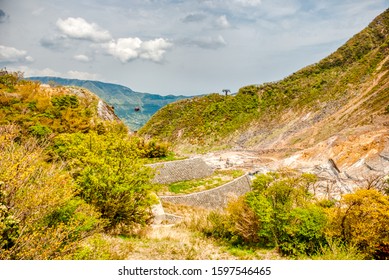 Sulfur Mine At Mt.Owakudani, Hakone, Japan.