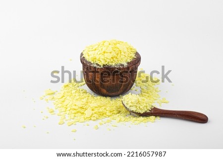 Sulfur powder on white background