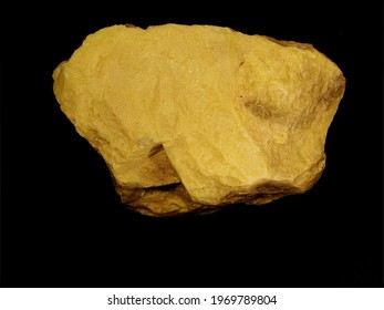 Sulfur Rock, Close-up, On Black Background