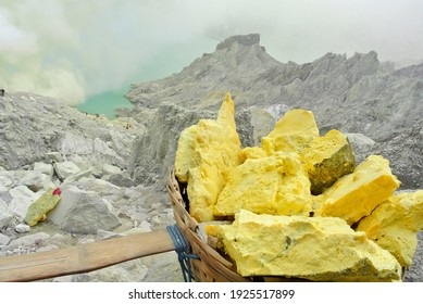 Sulfur Rock At Ijen Crater