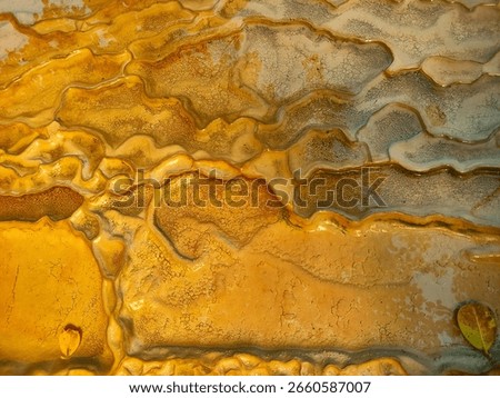 sulfur texture in the hot spring pool