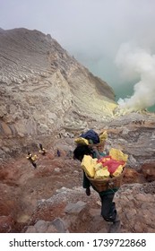 Sulfur Workers From Mt. Ijen (East Java, Indonesia)