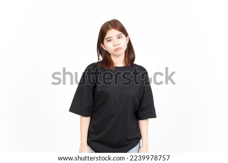 Sulking and frowning gesture Of Beautiful Asian Woman Isolated On White Background