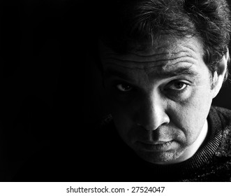 sullen look from under the brows